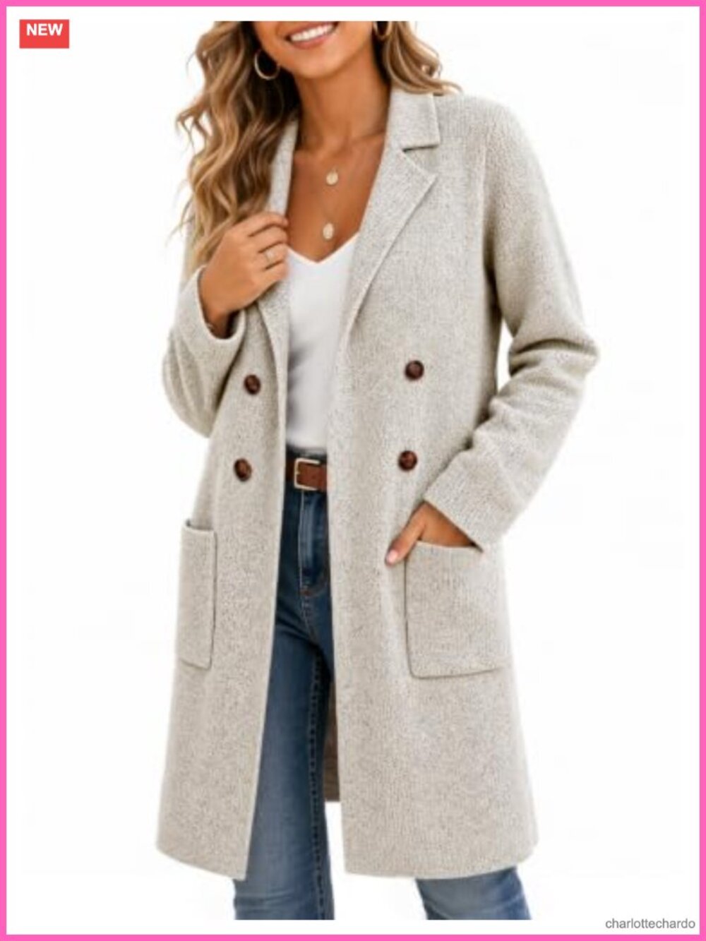 Womens Long Open Front Cardigan Sweater Coatigan Chunky Knit Jacket